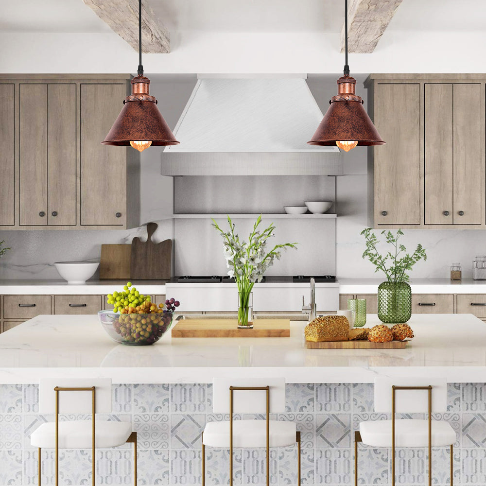 Farmhouse Single Rustic Copper Pendant Light