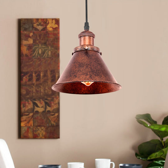 Single Rustic Copper Pendant Light