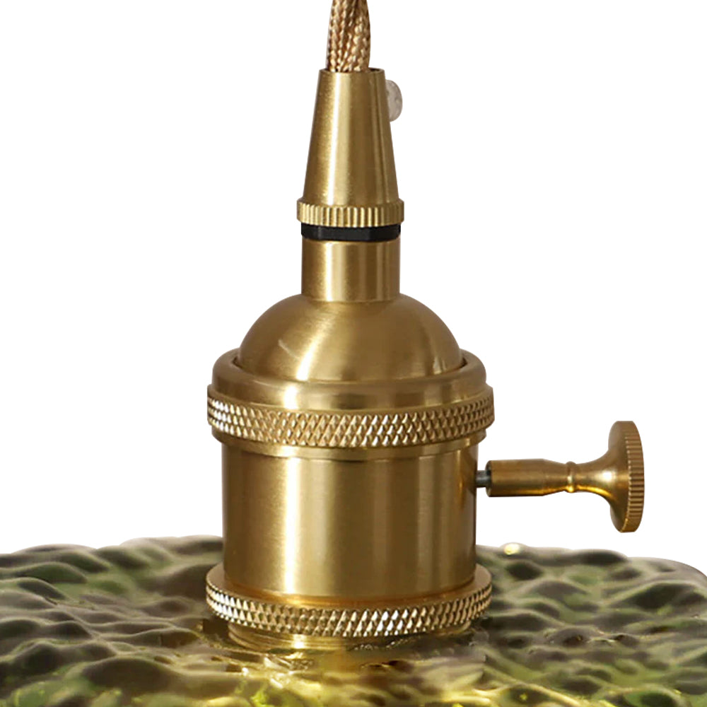 Traditional Vintage 1-Light Flower Inspired Lotus Glass Pendant Light