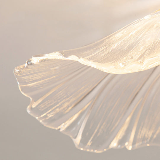 Traditional Vintage 1-Light Flower Inspired Lotus Glass Pendant Light