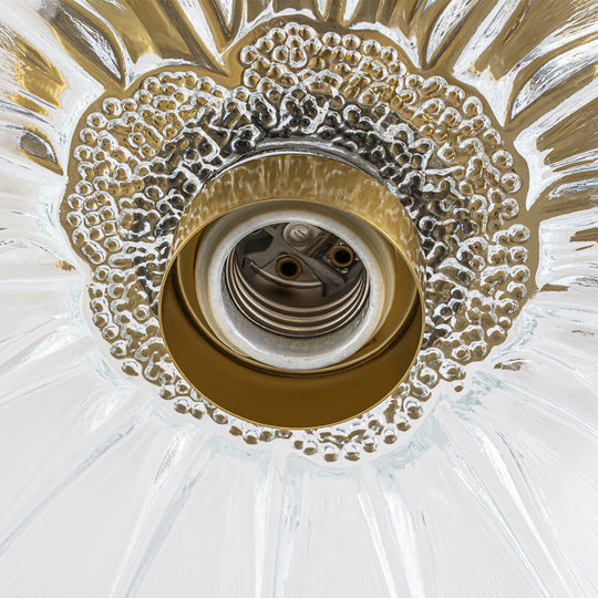 Traditional Vintage 1-Light Flower Lotus Leaf Glass Ceiling Light