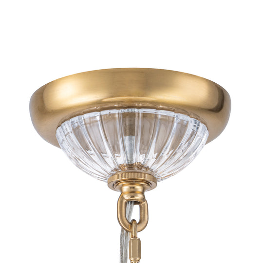 Vintage Retro 3-Light Cream Scalloped Glass Shade Chandelier