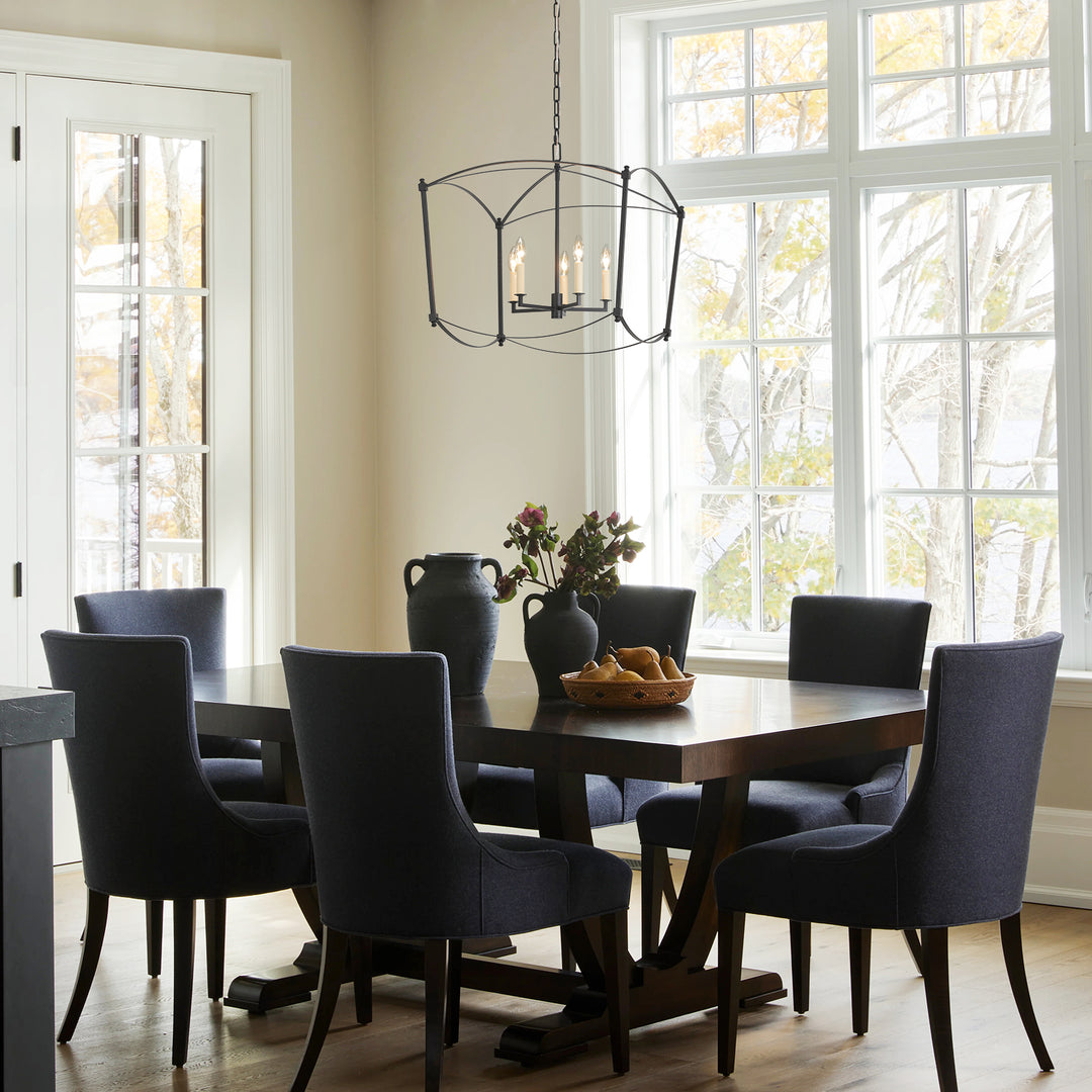 Vintage Retro 4-Light Metal Open Frame Lantern Pendant Light