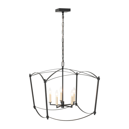 Vintage Retro 4-Light Metal Open Frame Lantern Pendant Light
