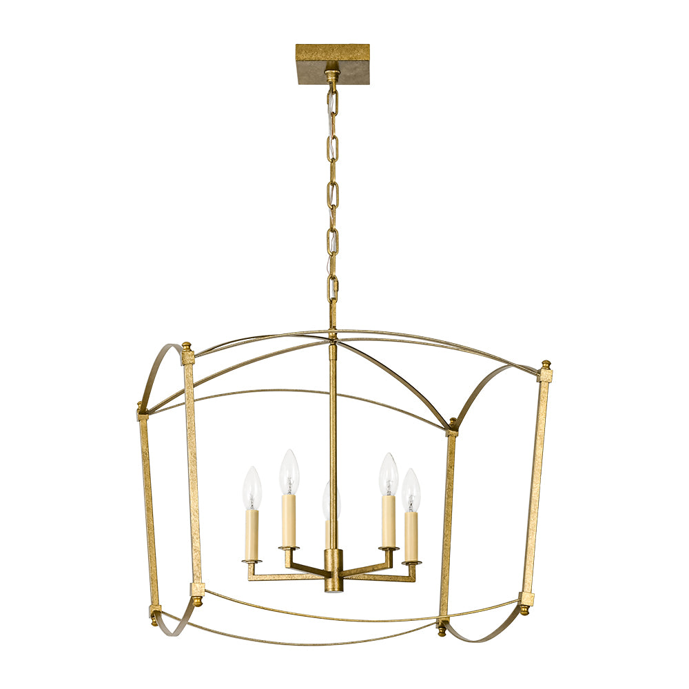 Vintage Retro 4-Light Metal Open Frame Lantern Pendant Light