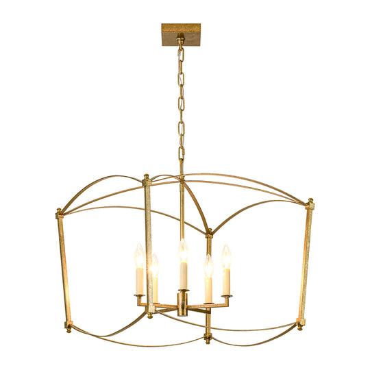 Vintage Retro 4-Light Metal Open Frame Lantern Pendant Light