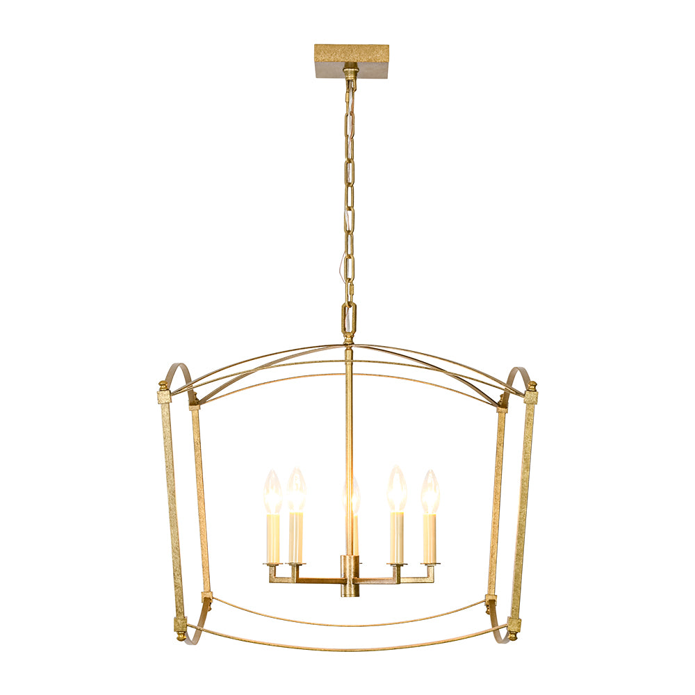 Vintage Retro 4-Light Metal Open Frame Lantern Pendant Light