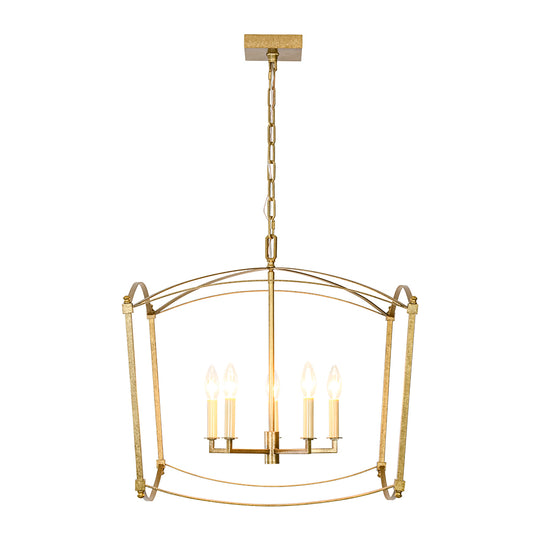 Vintage Retro 4-Light Metal Open Frame Lantern Pendant Light
