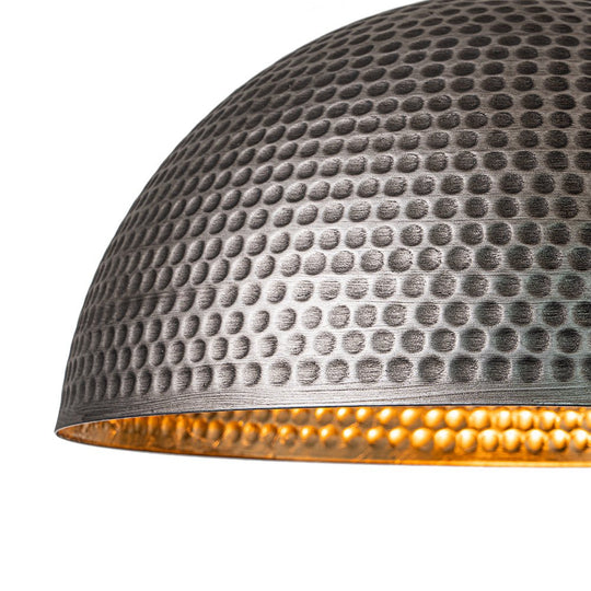 Pendantlightie-1-Light Industrial Hammered Metal Dome Pendant Light-Pendants-Gold-15.7 in (40 cm)