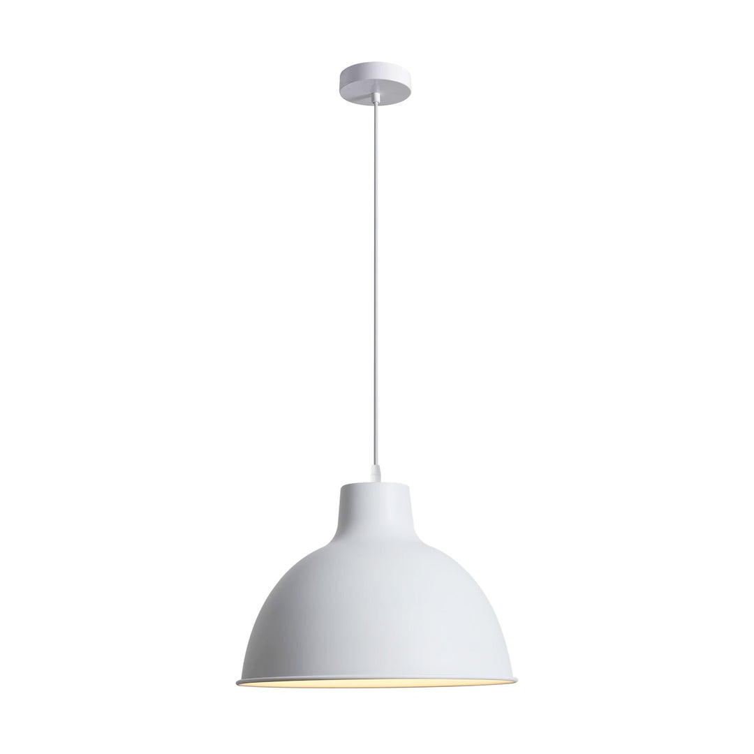 Pendantlightie-1-Light Matte Minimalist Modern Metal Dome Pendant-Pendants-White-