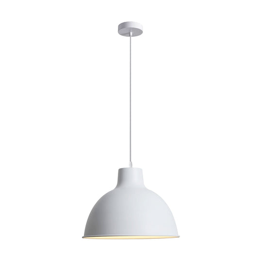 Pendantlightie-1-Light Matte Minimalist Modern Metal Dome Pendant-Pendants-White-