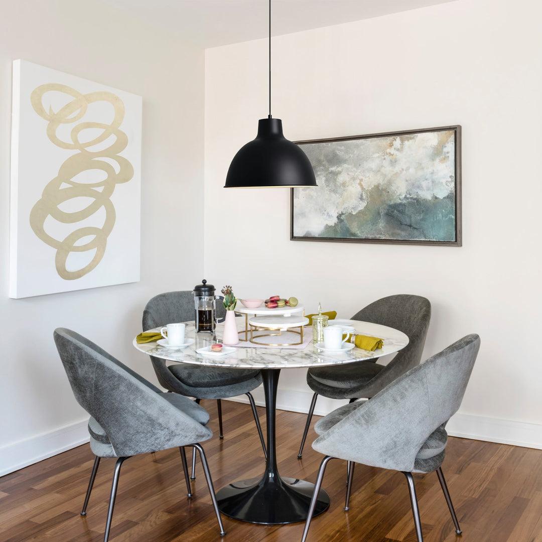 Pendantlightie-1-Light Matte Minimalist Modern Metal Dome Pendant-Pendants-White-