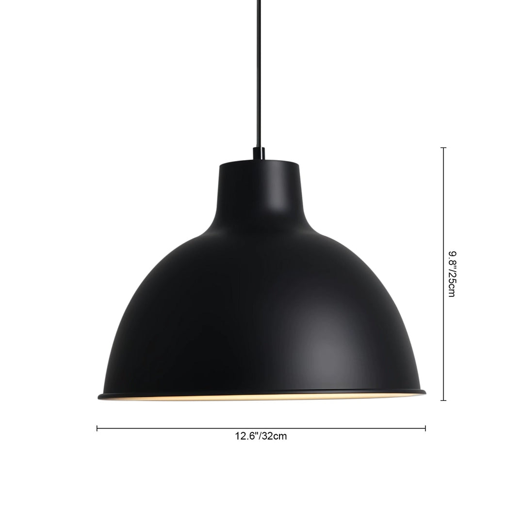 Pendantlightie-1-Light Matte Minimalist Modern Metal Dome Pendant-Pendants-White-
