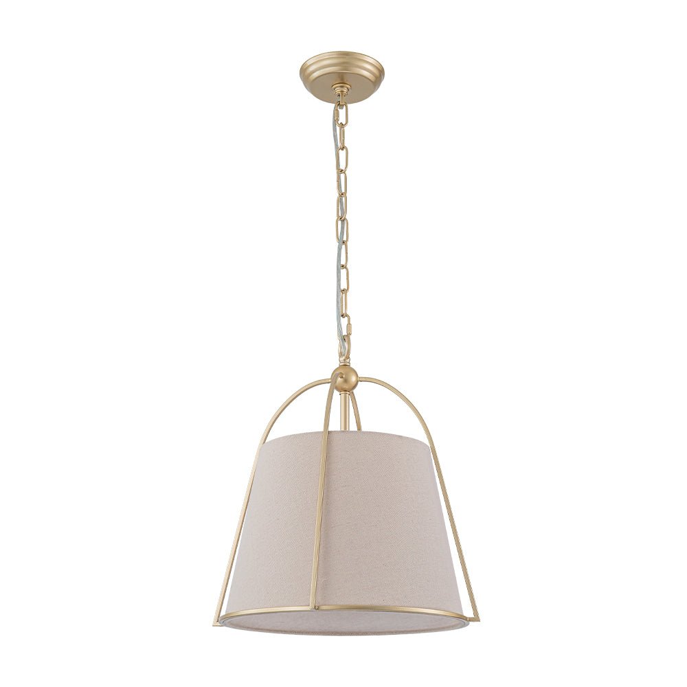 Pendantlightie - 1 - Light Tapered Linen Shade Vintage Conical Drum Pendant Light - Pendants - Small - 