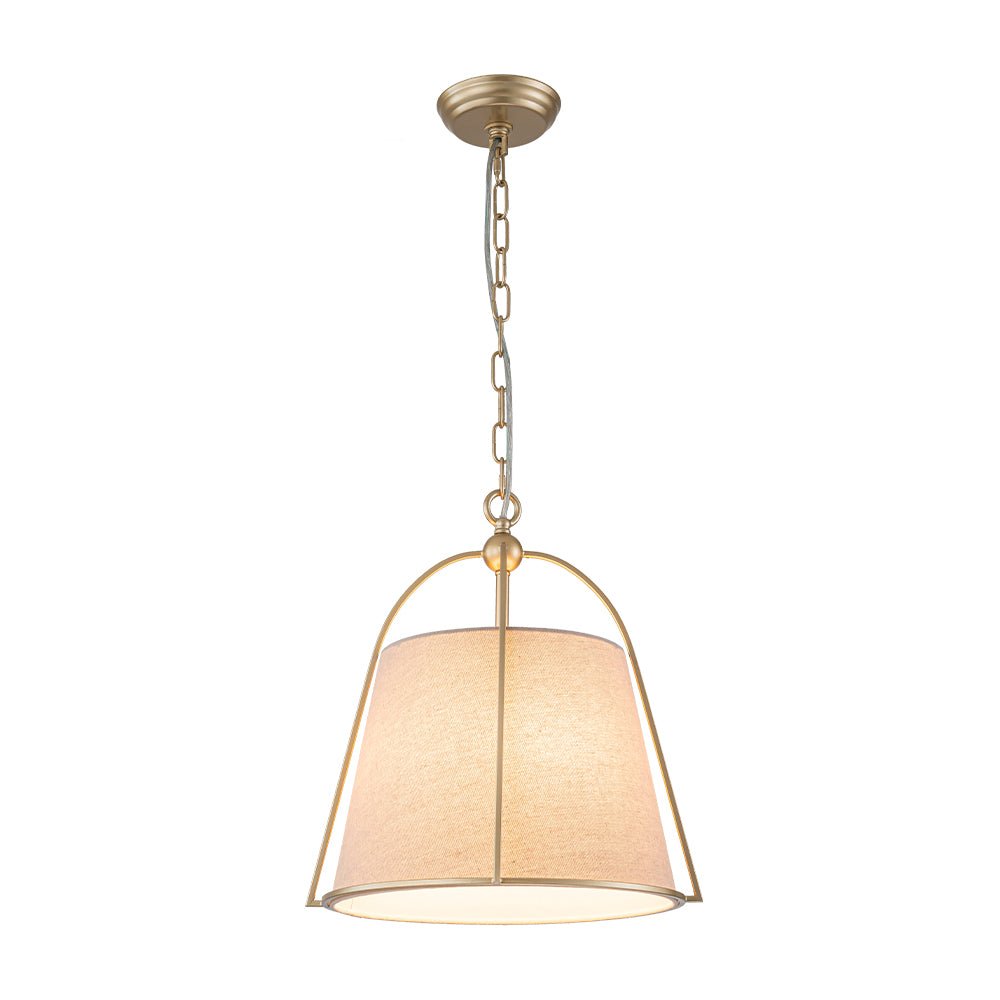 Pendantlightie - 1 - Light Tapered Linen Shade Vintage Conical Drum Pendant Light - Pendants - Small - 