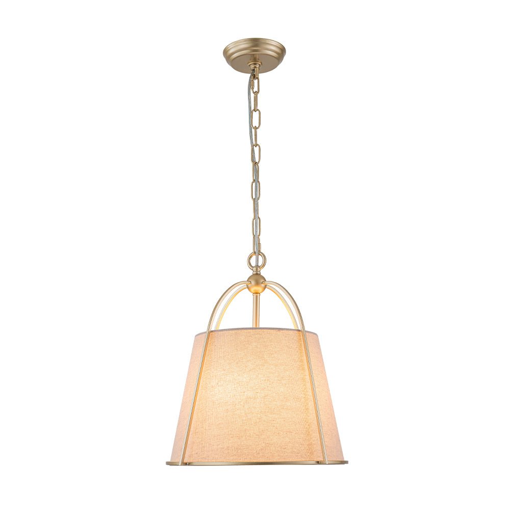 Pendantlightie - 1 - Light Tapered Linen Shade Vintage Conical Drum Pendant Light - Pendants - Small - 