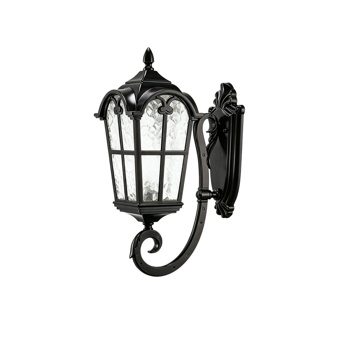 Pendantlightie-1-Light Vintage Lantern Water Glass Outside Wall Sconce Porch Light-Outdoor Wall Light-B-