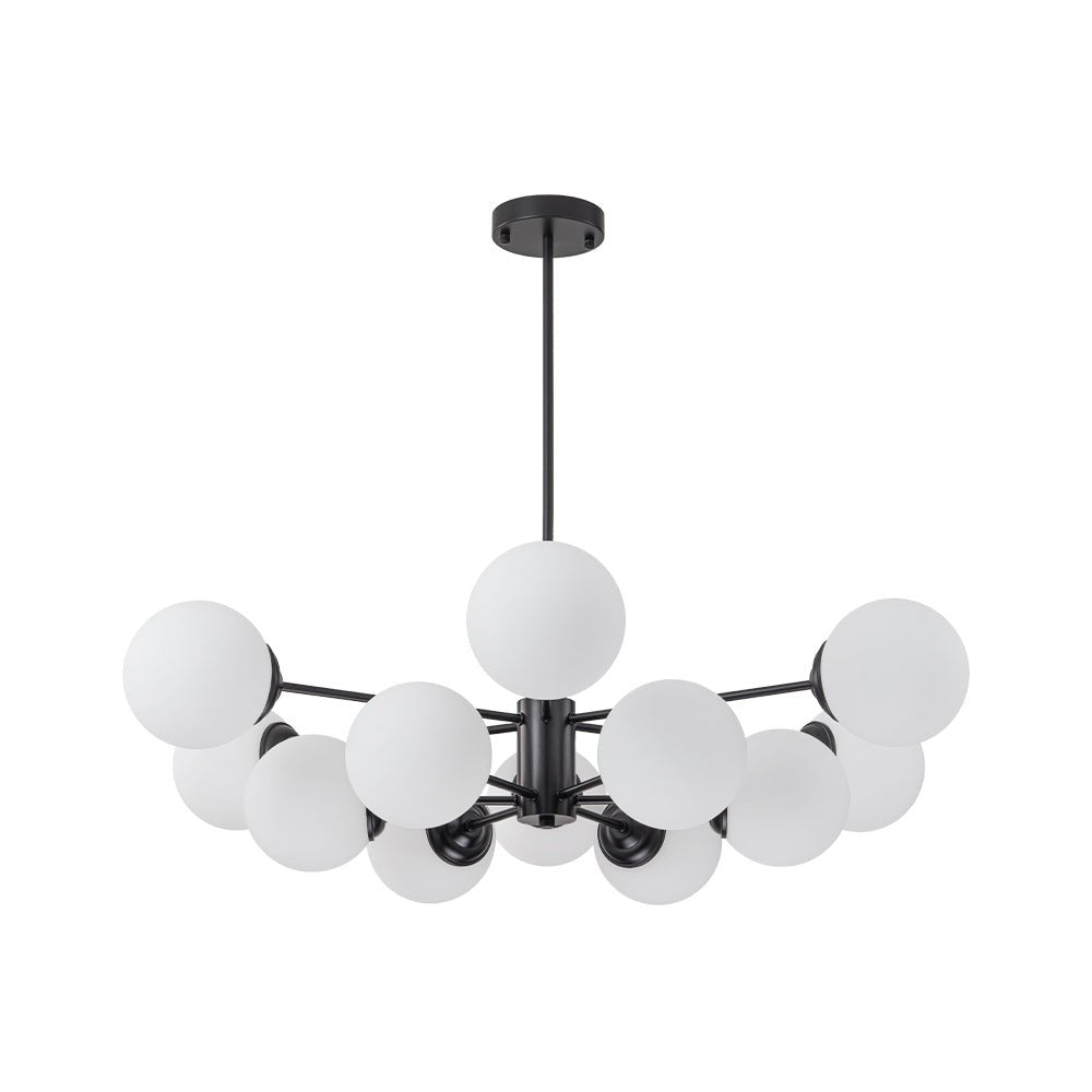 Pendantlightie - 12 - Light Mid - Century Bubble Sputnik Chandelier - Chandeliers - Black - 