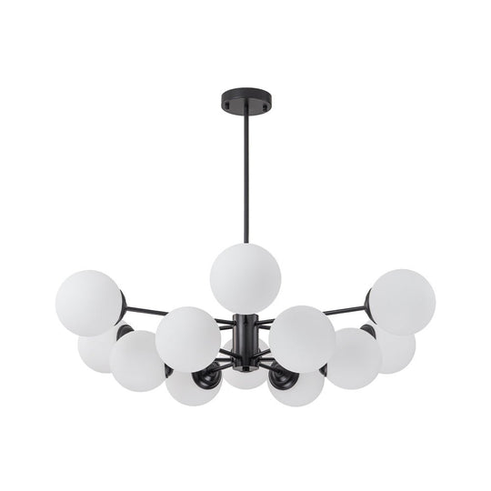 Pendantlightie - 12 - Light Mid - Century Bubble Sputnik Chandelier - Chandeliers - Black - 