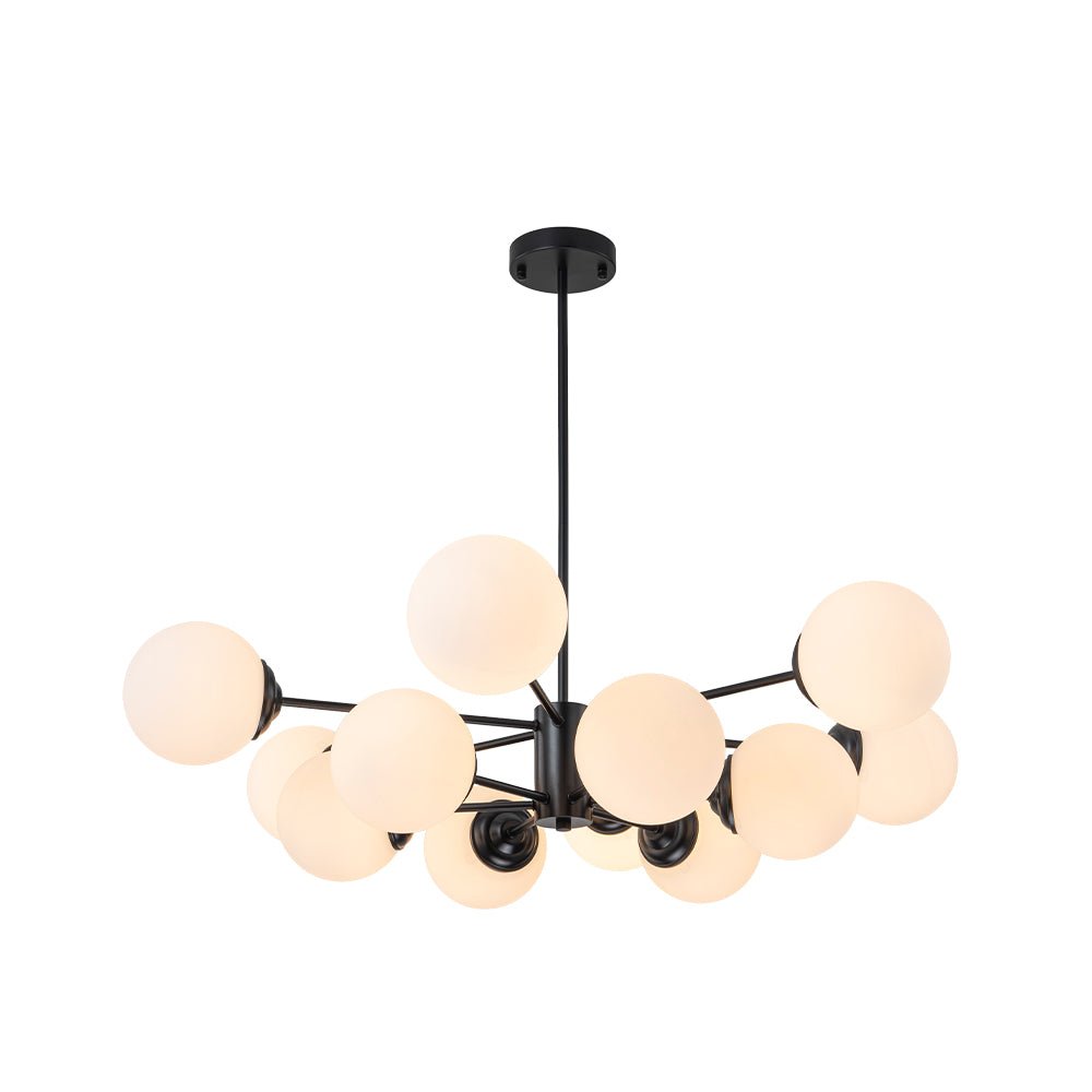 Pendantlightie - 12 - Light Mid - Century Bubble Sputnik Chandelier - Chandeliers - Black - 