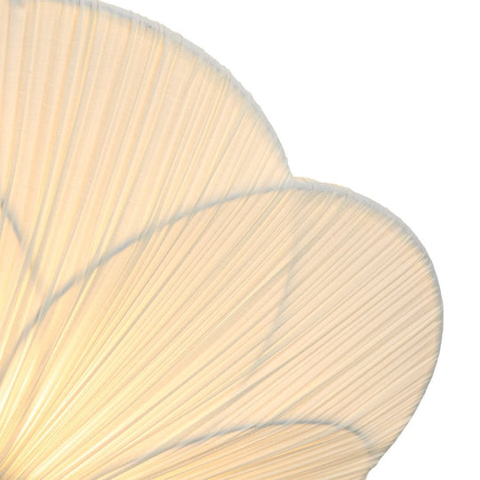 Pendantlightie - 3 - Light Flower Scalloped Fabric Pleated Shade Bowl Semi Ceiling Light - Semi Flush Mount - Brass - 