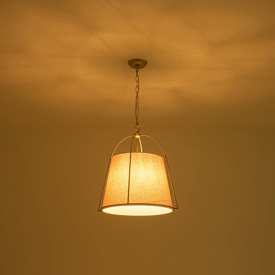 Pendantlightie-4-Light Tapered Linen Shade Vintage Conical Drum Pendant Light-Pendants-Large-