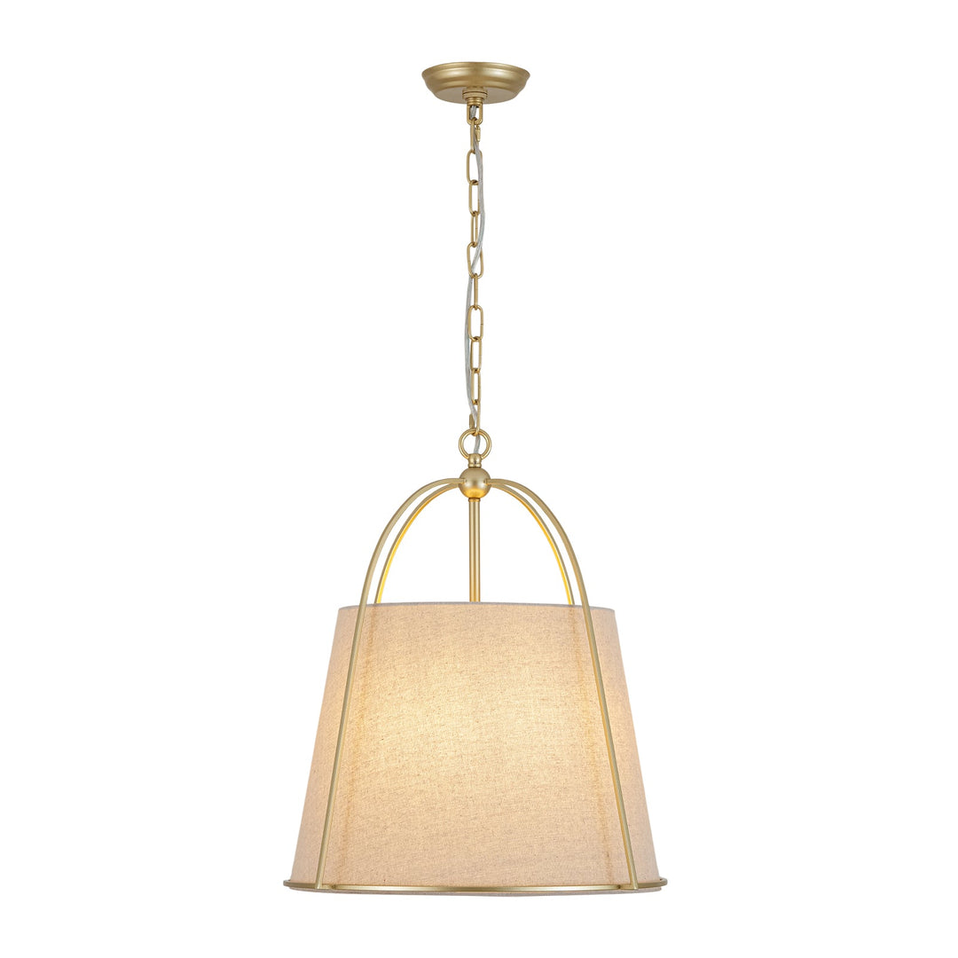 Pendantlightie-4-Light Tapered Linen Shade Vintage Conical Drum Pendant Light-Pendants-Large-
