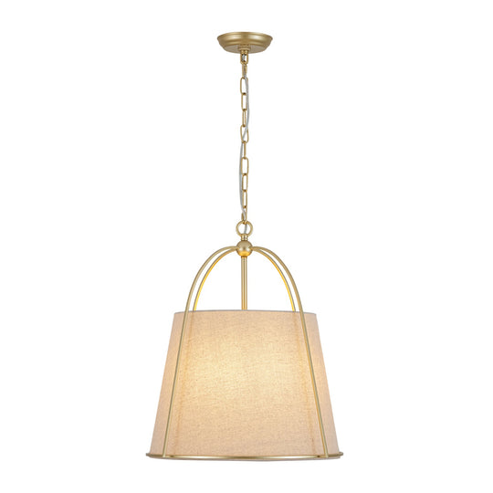 Pendantlightie-4-Light Tapered Linen Shade Vintage Conical Drum Pendant Light-Pendants-Large-
