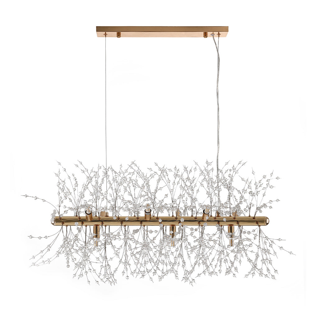 9-Light Linear Modern Crystal Chandelier