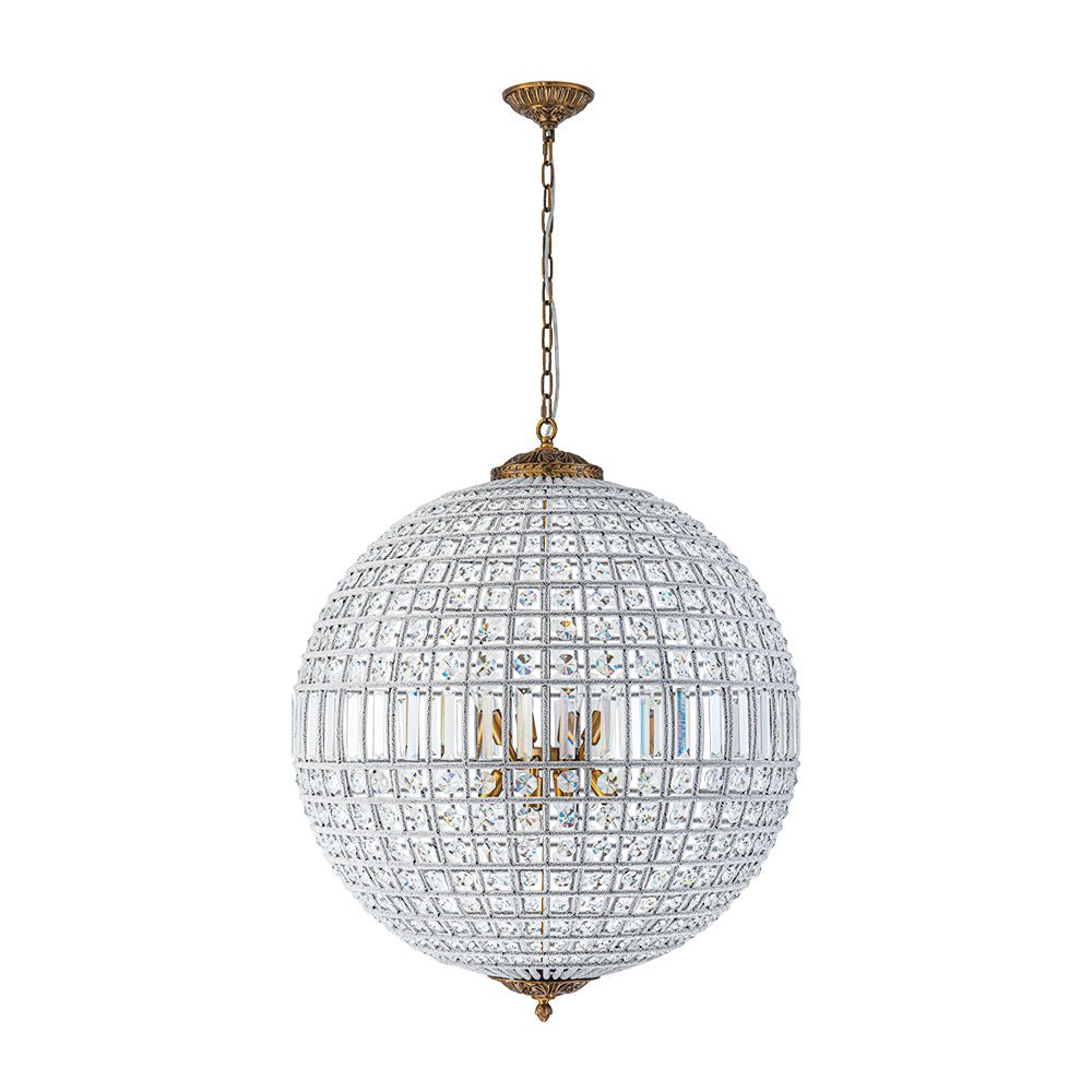 Pendantlightie - Antiqued Globe Crystal Chandelier - Chandeliers - 8Lt (Customized) - 