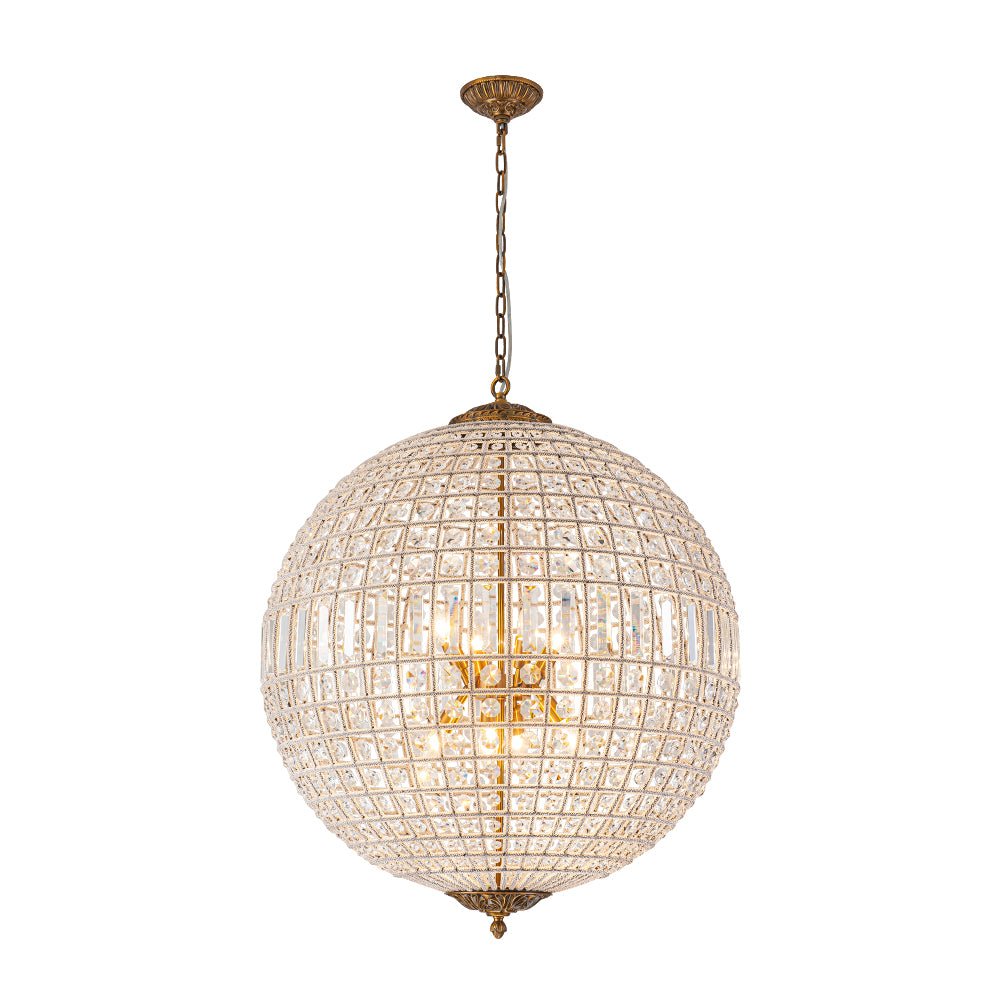 Pendantlightie - Antiqued Globe Crystal Chandelier - Chandeliers - 8Lt (Customized) - 