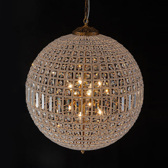 Pendantlightie - Antiqued Globe Crystal Chandelier - Chandeliers - 8Lt (Customized) - 