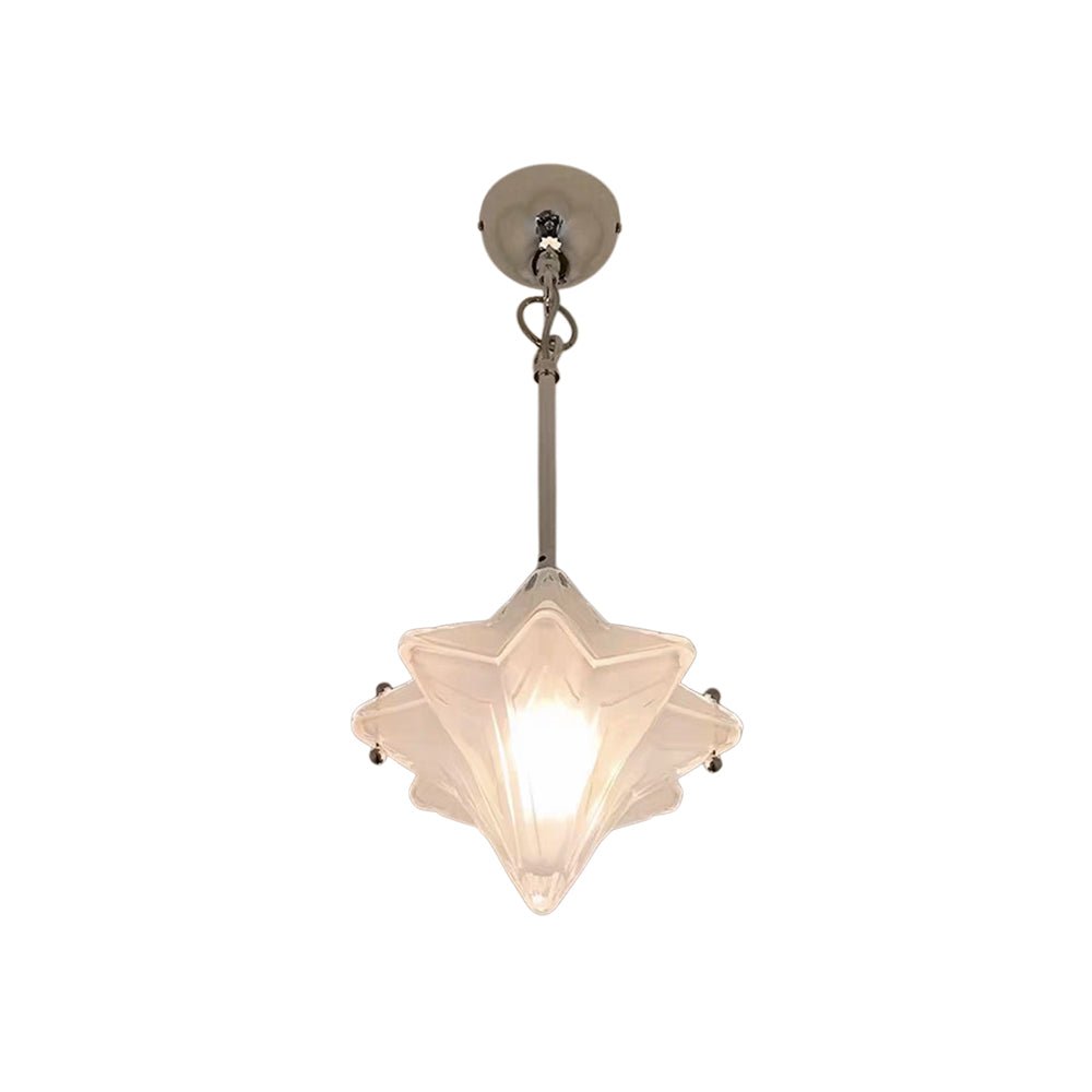 Pendantlightie - Art Deco Twinkle 1 - Light Frosted Star Shape Glass Pendant Light - Pendants - Brass - 