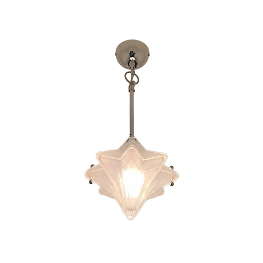 Pendantlightie - Art Deco Twinkle 1 - Light Frosted Star Shape Glass Pendant Light - Pendants - Brass - 