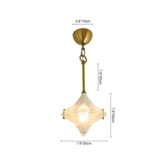 Pendantlightie - Art Deco Twinkle 1 - Light Frosted Star Shape Glass Pendant Light - Pendants - Brass - 