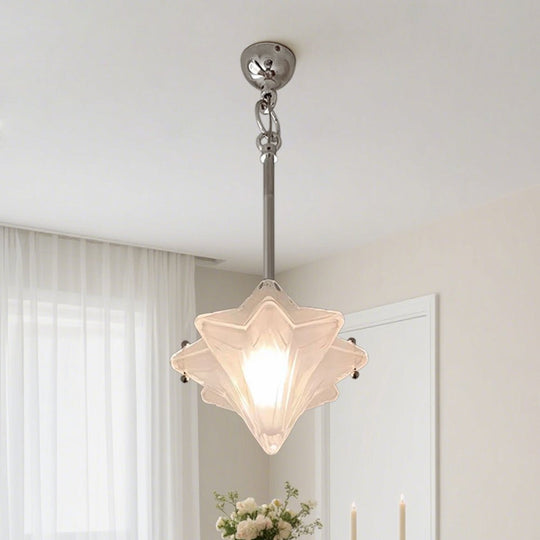 Pendantlightie - Art Deco Twinkle 1 - Light Frosted Star Shape Glass Pendant Light - Pendants - Brass - 