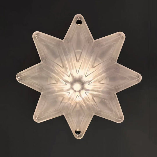 Pendantlightie - Art Deco Twinkle 1 - Light Frosted Star Shape Glass Pendant Light - Pendants - Brass - 
