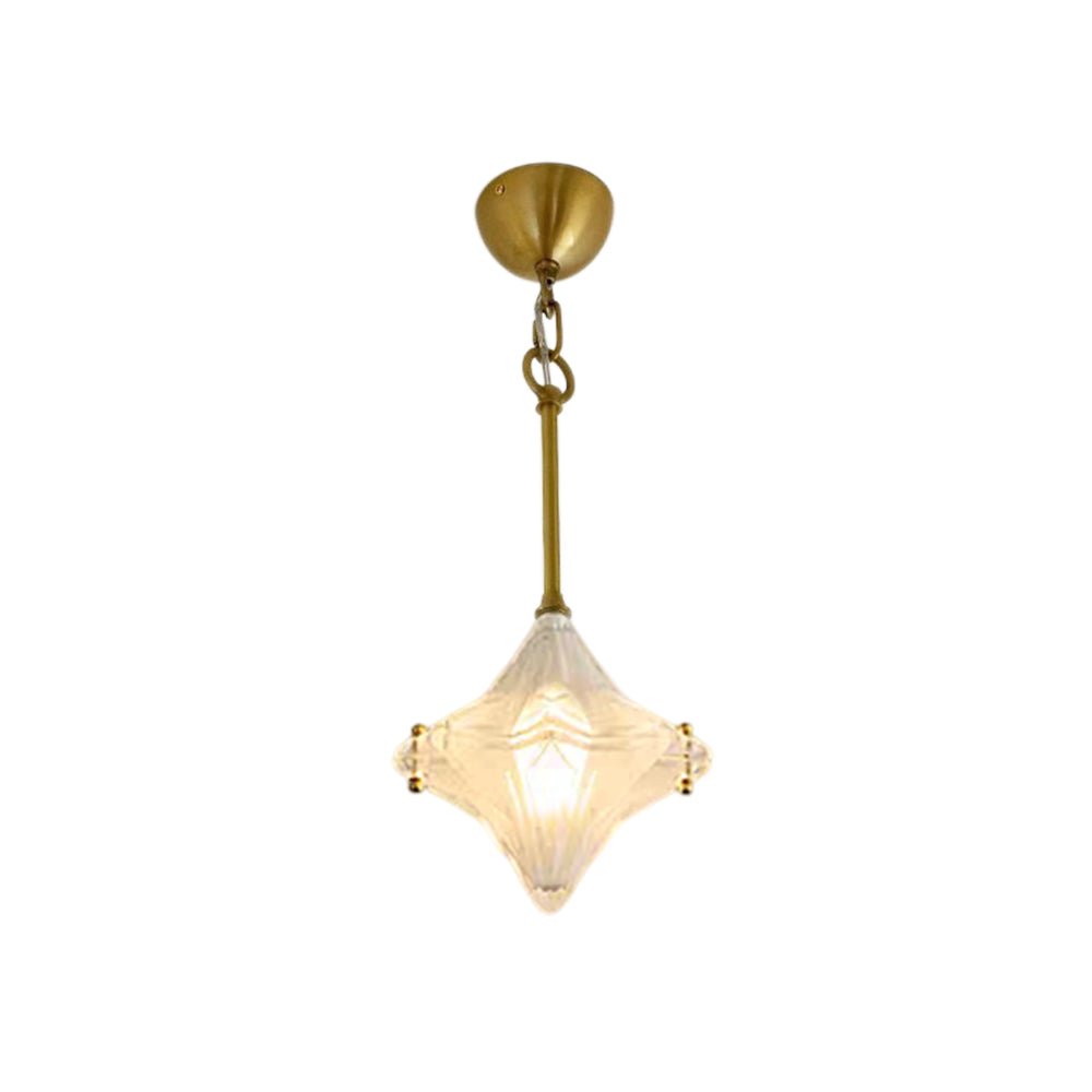 Pendantlightie - Art Deco Twinkle 1 - Light Frosted Star Shape Glass Pendant Light - Pendants - Brass - 