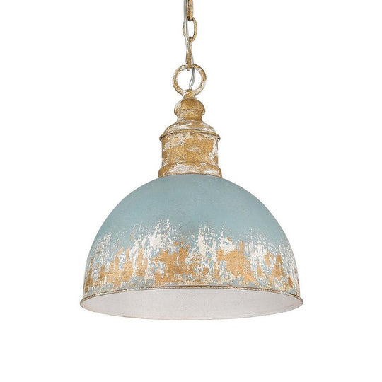 Pendantlightie - Arts And Crafts Vintage 1 - Light Handmade Paint Single Dome Pendant - Pendants - Blue - 