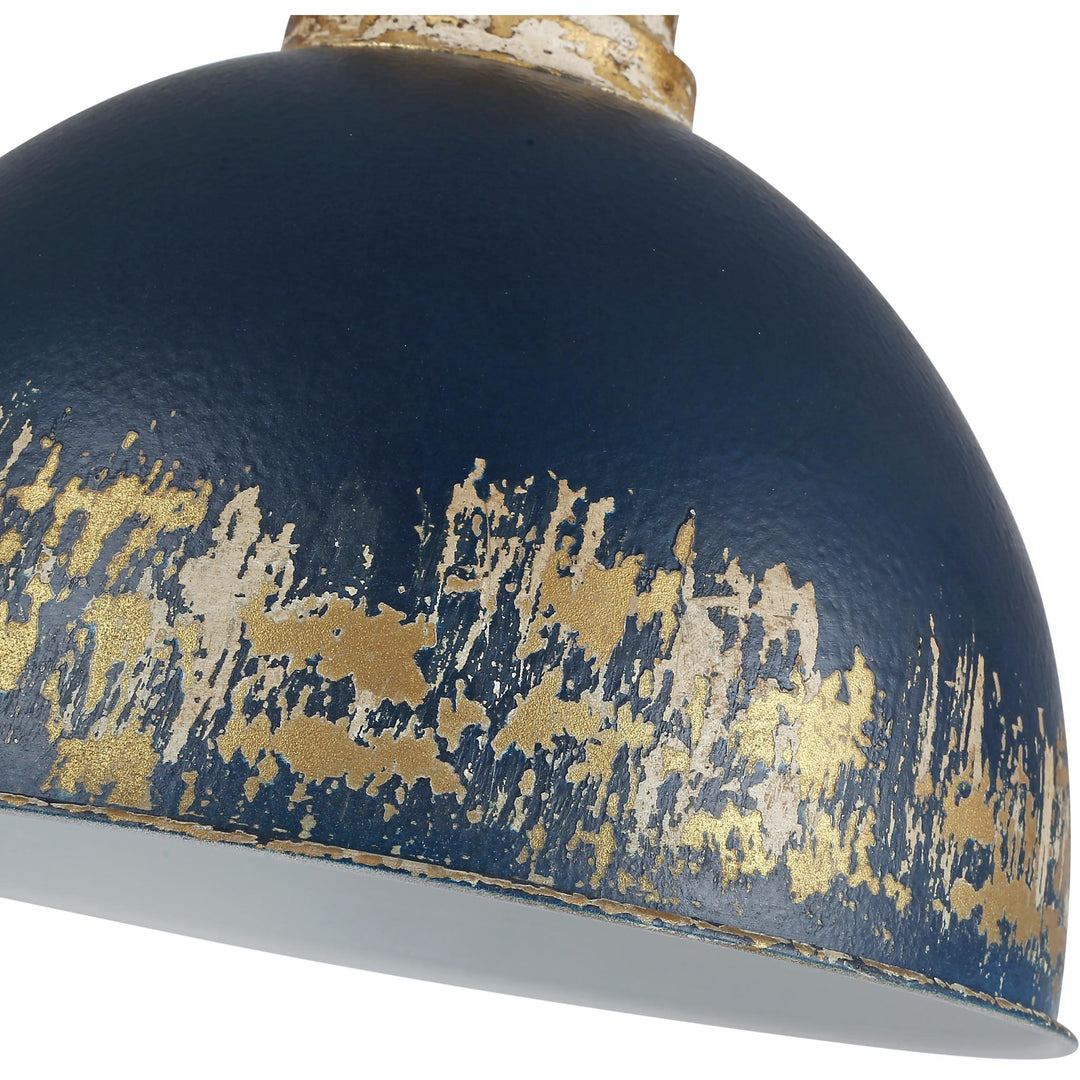 Pendantlightie - Arts And Crafts Vintage 1 - Light Handmade Paint Single Dome Pendant - Pendants - Navy Blue - 