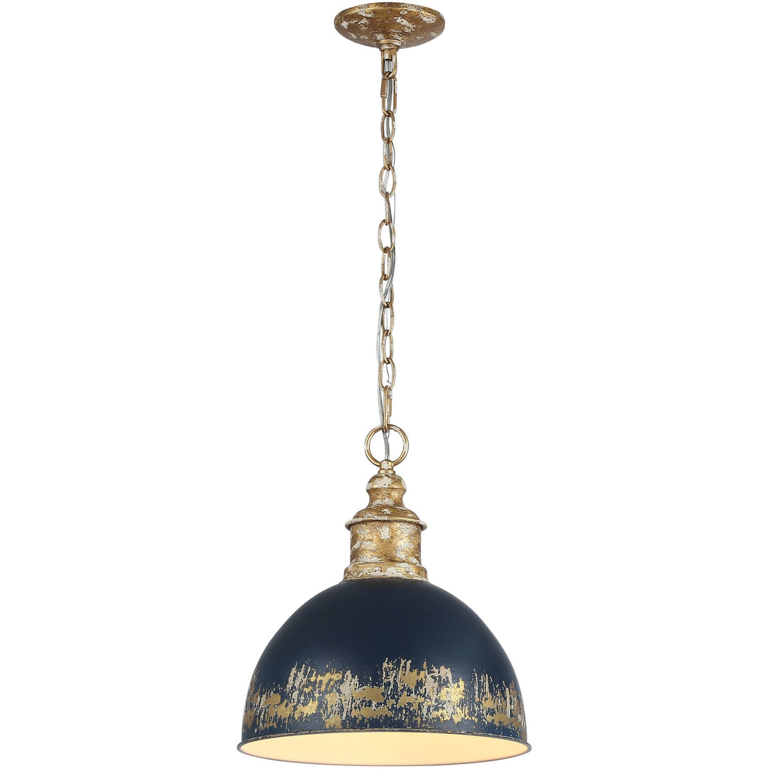 Pendantlightie - Arts And Crafts Vintage 1 - Light Handmade Paint Single Dome Pendant - Pendants - Navy Blue - 
