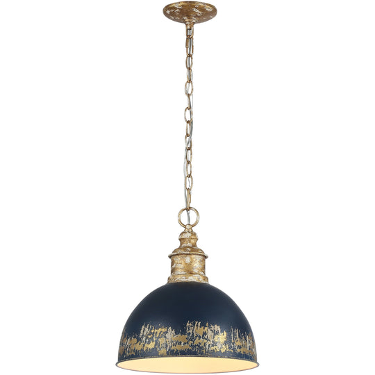 Pendantlightie - Arts And Crafts Vintage 1 - Light Handmade Paint Single Dome Pendant - Pendants - Navy Blue - 