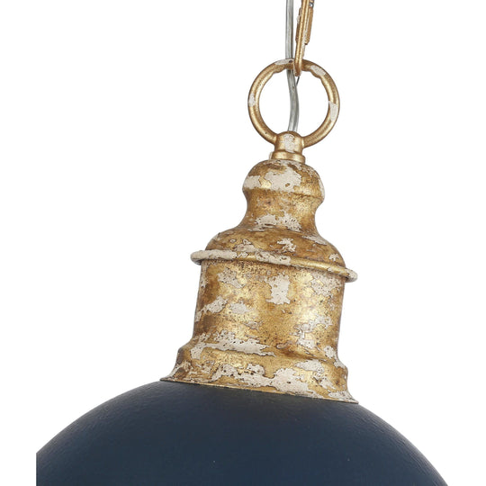 Pendantlightie - Arts And Crafts Vintage 1 - Light Handmade Paint Single Dome Pendant - Pendants - Navy Blue - 