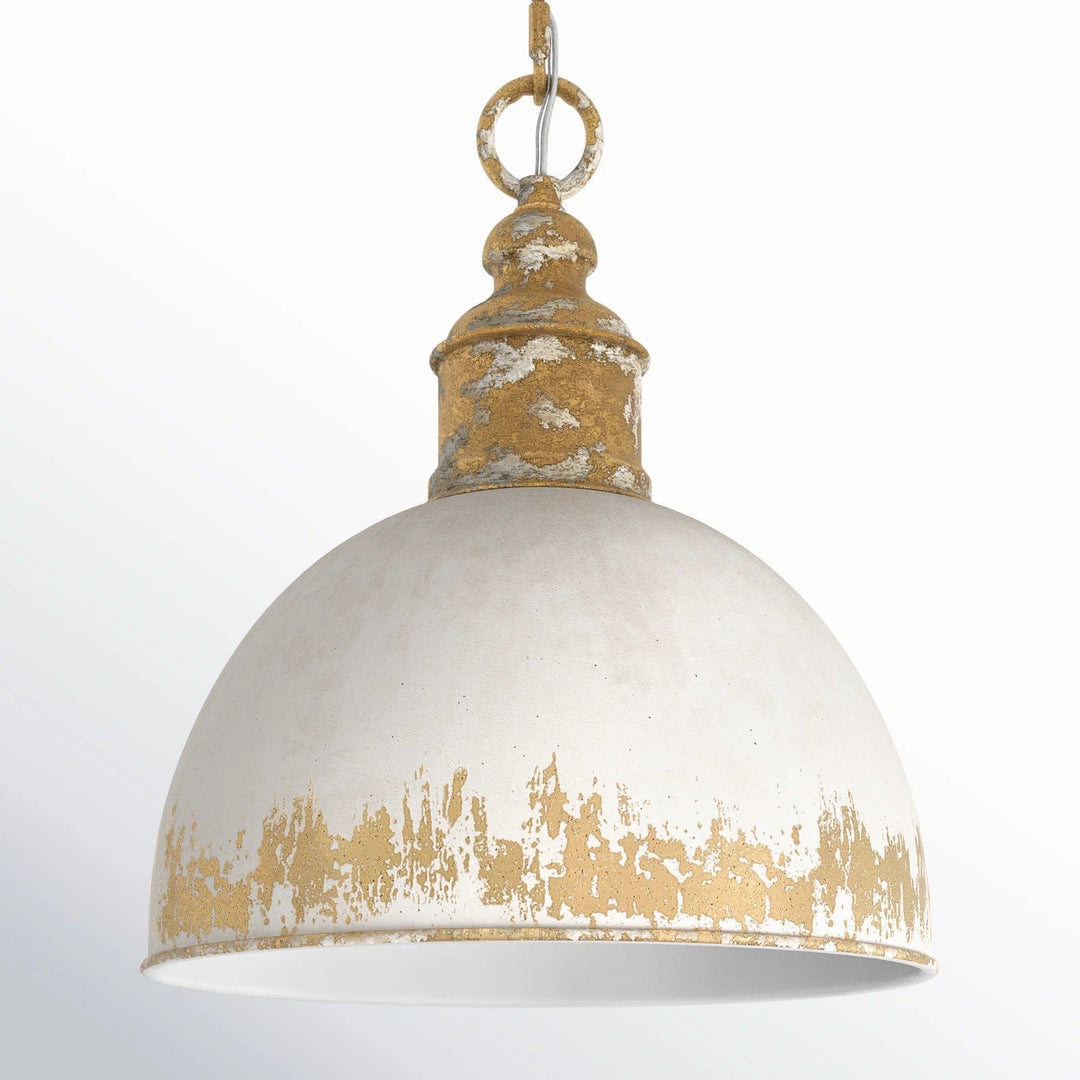 Pendantlightie - Arts And Crafts Vintage 1 - Light Handmade Paint Single Dome Pendant - Pendants - White - 