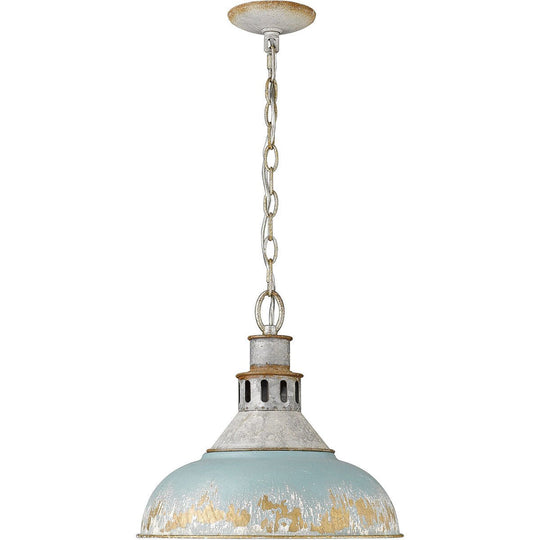 Pendantlightie - Arts And Crafts Wide Edge 1 - Light Handmade Paint Single Dome Pendant - Pendants - Blue - 