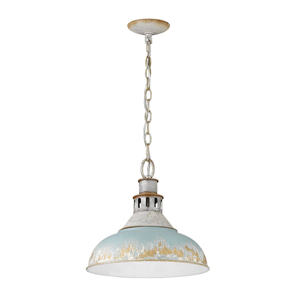 Pendantlightie - Arts And Crafts Wide Edge 1 - Light Handmade Paint Single Dome Pendant - Pendants - Blue - 