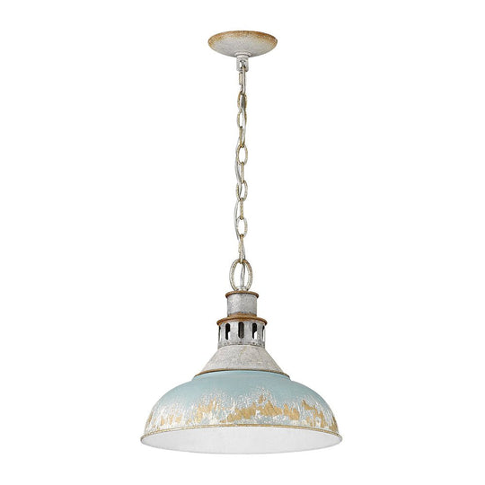 Pendantlightie - Arts And Crafts Wide Edge 1 - Light Handmade Paint Single Dome Pendant - Pendants - Blue - 