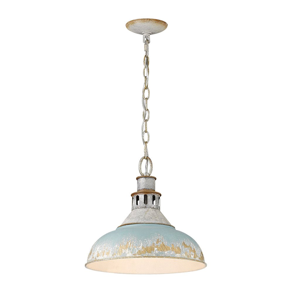 Pendantlightie - Arts And Crafts Wide Edge 1 - Light Handmade Paint Single Dome Pendant - Pendants - Blue - 
