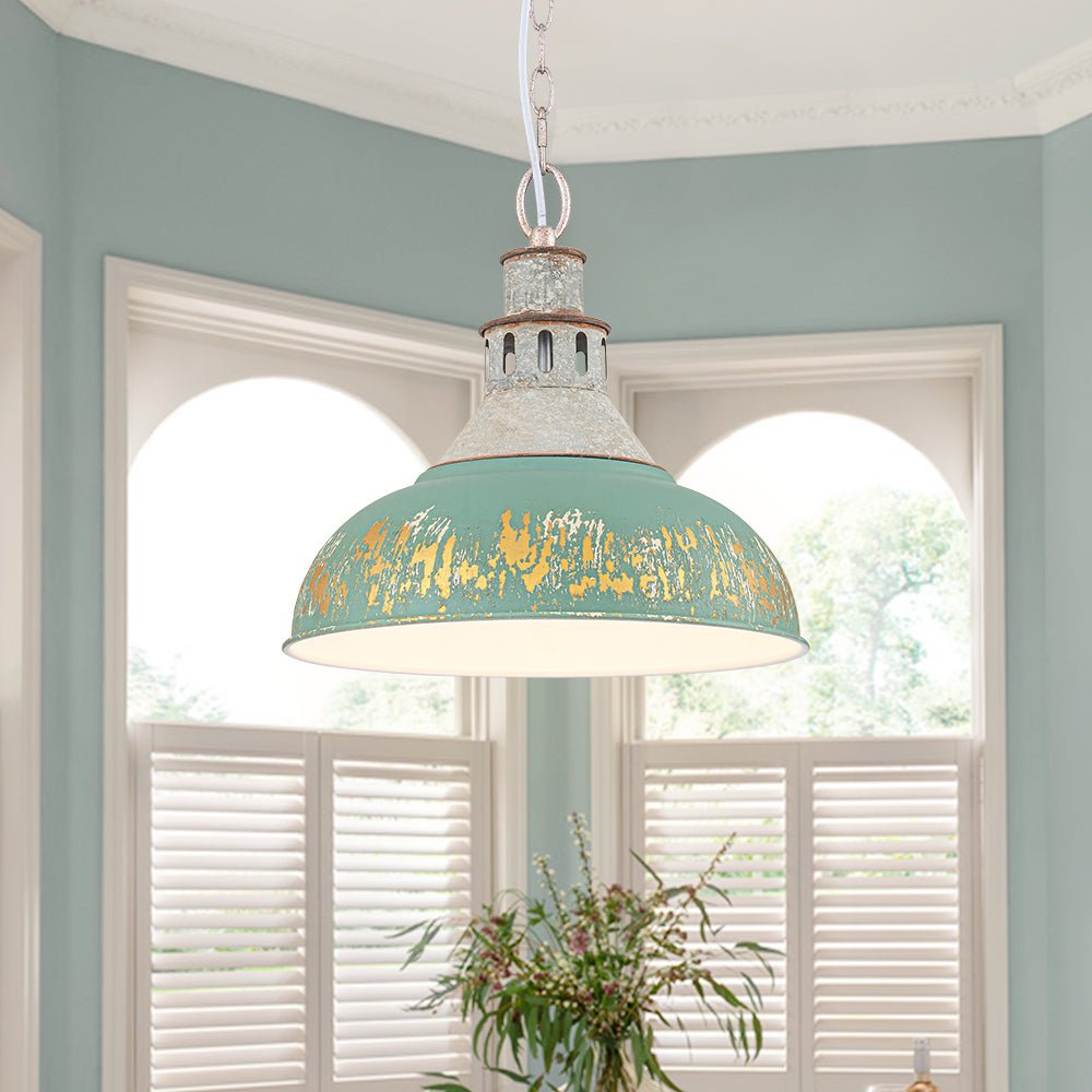 Pendantlightie - Arts And Crafts Wide Edge 1 - Light Handmade Paint Single Dome Pendant - Pendants - White - 