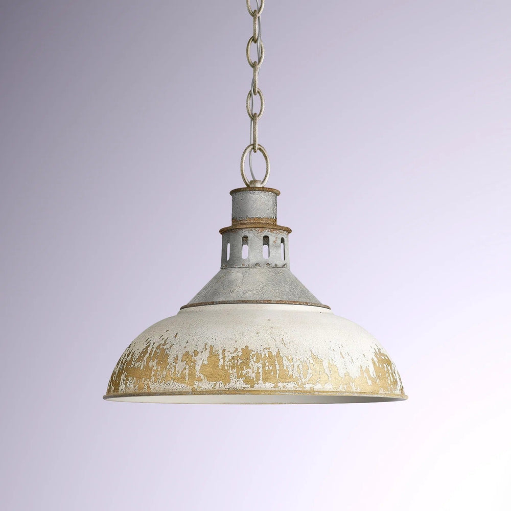 Pendantlightie - Arts And Crafts Wide Edge 1 - Light Handmade Paint Single Dome Pendant - Pendants - White - 